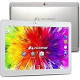 ACEPAD A121 (10.1") 3G Tablet PC, 2GB RAM, 64GB Speicher, Dual-Sim, Android 7.0, IPS HD 1280x800, Quad Core CPU, Wifi/WLAN/Bluetooth, USB/SD (Alu-Weiß/Silber)
