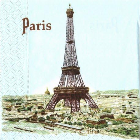 The Eiffel Tower, Set of 20 Paper Napkins 33 x 33 cm