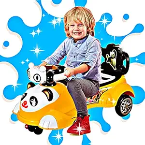 Cosmo Magic Baby Big Panda Ride On Car with Music & Light for for Baby Kids Boys and Girls (1 Year to 4 Years, Golden)