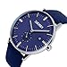 Price comparison product image New Mens Quartz Watch Leather Strap Large 3D Waterproof Dial with Date- Luxury Blue Style