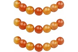 MJDCB Natural Round Stone Beads 8mm Carnelian Loose Gemstone Beads for Jewelry Making Bracelet Necklace 43pcs