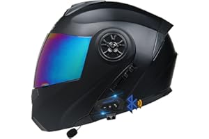 CNNGU Casque Modulable Moto Bluetooth Intégral Casque, ECE Homologué, Coque Haute Résistance, Respirante Et Confortable, pour Adultes, Femmes Et Hommes