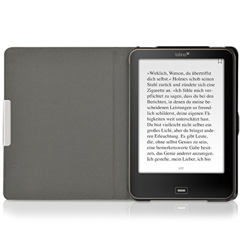 kwmobile Hülle für Tolino Vision 1 / 2 / 3 / 4 HD – Flipcover Case eReader Schutzhülle – Bookstyle Klapphülle Vintage Blumenring Design Pink Blau Weiß - 8