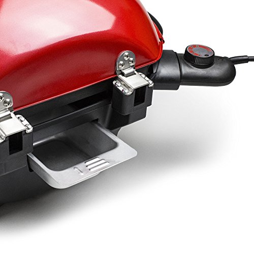 Andrew James Red Electric BBQ Grill with 5 Temperature Settings & BuiltIn Temperature Gauge