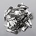 Gleader Lot of 50 Silver Tone Snap Hair Clips 40mm Craft Bow