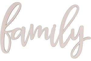 WINOMO Targa in legno Family decorazione per la casa, 30,5 x 18 x 0,4 cm