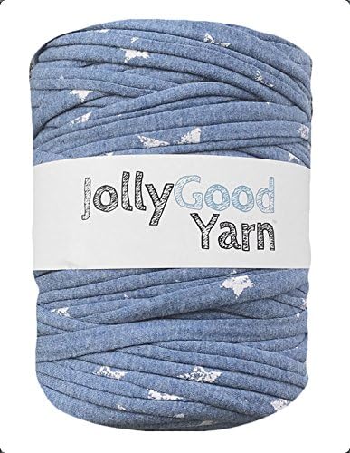 Blue star print Jolly Good Yarn t-shirt crochet yarn (large roll)