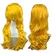 S-noilite® 24"60CM Wig Long Wavy Curly Yellow Hair Women Cosplay Party Costume Anime Full Wig