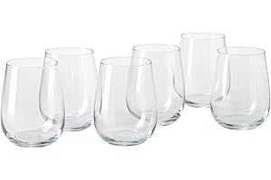 MOPITA SMART LIVING LONDRA di Q.b. by MOPITA, Set 6 Bicchieri Vetro Trasparente, Capacità 475 ml, 6 Pezzi, Design Contemporaneo e Elegante, Lavabile in Lavastoviglie