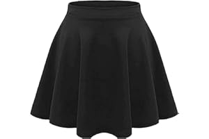 KIKFIT Girls Versatile High Waist Skirt Plain Pleated Mini Skirt Skater Stretchy A-Line Casual Flared Skirts for Kids Teens Age 5-14 Years