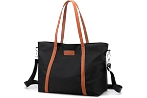 zhongningyifeng Tote Bag for Women Nylon 15.6 Inch Laptop Shoulder Handbag Purse for Travel Work