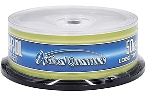 OPTICAL QUANTUM Vinpower Digital 25pcs, BD-R DL, 6X, 50GB 50Go BD-R DL 25pièce(s) - Disques Vierges Blu-Ray (BD-R DL, 6X, 50GB, BD-R DL, 50 Go, 6X, 139,7 x 139,7 x 50,8 mm, Fuseau, 453 g)