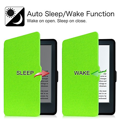 Fintie Hülle für Kindle 8 Generation – Die dünnste und leichteste Schutzhülle Tasche mit auto Sleep / Wake für Kindle eReader (6 Zoll) Touchscreen ohne Spiegeleffekte, (8. Generation – 2016 Modell), Grün - 4