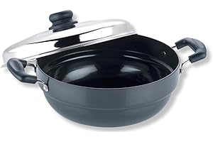 Vinod Hard Anodised Multi Kadai with Idli, Dhokla and Patra Plates Induction Base Idli Maker Dhokla Maker Patra Maker Multi Steamer