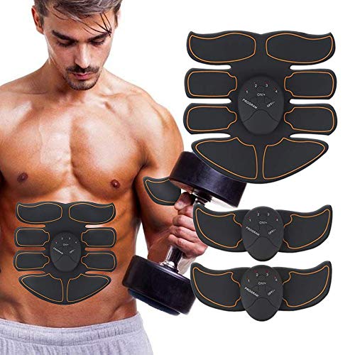 YiLVV Electroestimulador Muscular Abdominales Cinturón, Masajeador Eléctrico Cinturón, Abdomen/Brazo Piernas/Cintura Entrenador Muscular 10 Niveles de Intensidad