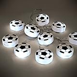 Set of 10 - Battery Operated White LED Football Fairy String Lights