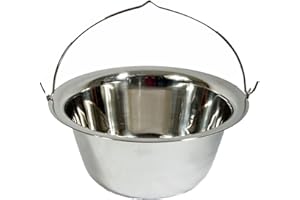 troph-e-shop Ungarischer Gulaschkessel Topf Edelstahl Hordentopf Servierkessel Suppentopf 30 Liter, Silber