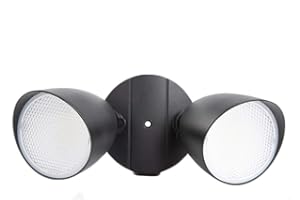 LUTEC 23.5W LED Dual-Head Floodlight Outdoor Wall Lights 1700 LM LED Integrated Waterproof Exterior Security Wall Light, Exterior for Patio, Garden, Yard Black 5000K [Energy Class A]