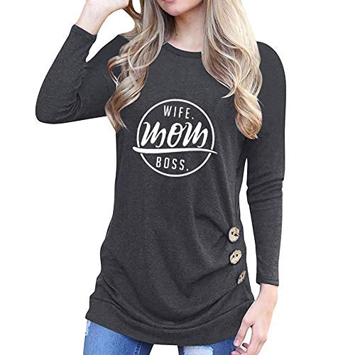 Preisvergleich Produktbild Resplend_langarmshirt, Frauen Freizeit Sweatshirt Oberteile Rundhals Lange Ärmel Applikationen Pullover T-Shirt Bluse Tops