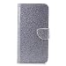 Produktbild Samsung Galaxy J4 2018 Hülle, Samsung J4 2018hüle, Alfort Prämie PU Leder Schutzhülle Bling Glitzer Lederhülle für Galaxy J4 2018 () Tasche Wallet Flip Case Cover mit Karten Steckplatz (Silber)