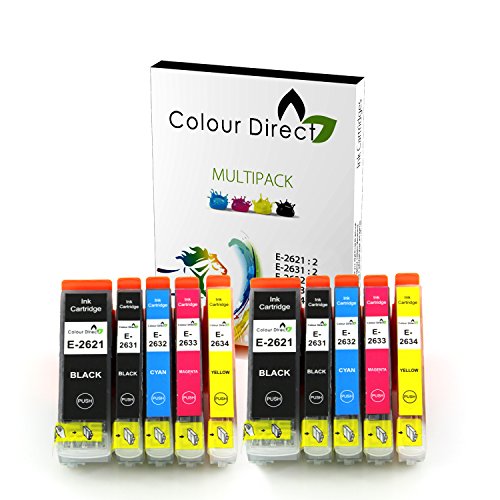 10 cartuchos de tinta XL Colour Direct Reemplazo para Epson Expression Premium XP-510 XP-520 XP-600 XP-605 XP-610 XP-615 XP-620 XP-625 XP-700 XP-710 XP-720 XP-800 XP-820 Impresora 26XL 10 cartuchos de tinta XL Colour Direct Reemplazo para Epson Expression Premium XP-510 XP-520 XP-600 XP-605 XP-610 XP-615 XP-620 XP-625 XP-700 XP-710 XP-720 XP-800 XP-820 Impresora 26XL