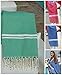 Produktbild Fouta Hamamtuch 'Sousse' | 100x190cm | Hochwertige Qualität Baumwolle | Saunatuch, Pestemal | Design ZusenZomer (Mint mit weißen Streifen)