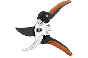 JSDing Pruning Shears Tree Trimmers Secateurs Hand Pruner Stainless Steel Blades Professional Garden Clippers Bypass with SK-5 Steel Blade and Locking Mechanism for Branches Stems and Flowers