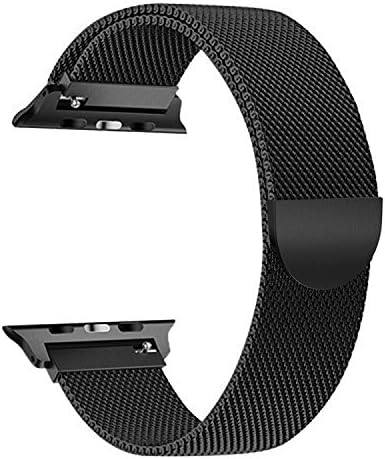 YOUKESI Apple Watch Milanese Loop 38mm, Stainless Steel Mesh Strap with Magnetic Closure for iWatch Series 3 Series 2 Series 1 (Black 38mm)