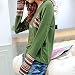 Minetome Women Plaid Checked Long Sleeve Round Neck Loose Shirt Blouse Tops ( Green )