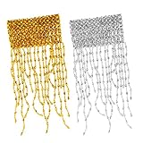 Baoblaze Bracelets with Bells Arm Bands Belly Accessory Gold Silver Dance Wrist of 2x
