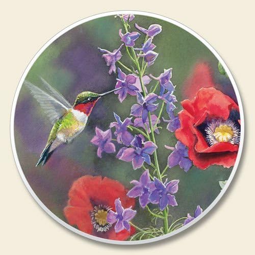 Absorbastone Absorbant Car Auto Cup Holder Coaster Hummingbird & Floral by Highland Graphics by Creative Ventures