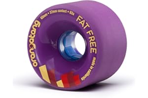 Orangatang Fat Free 65 mm 83a Freeride Longboard Skateboard Wheels (Purple, Set of 4)