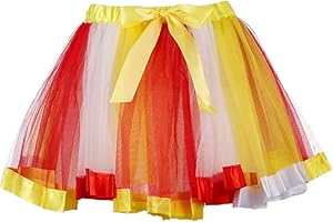 Flovel Gonna Tutu delle Donne Layered Rainbow Tulle Tutu Gonna Puffy Ballet Dance Gonne Festa di Natale Performance Festival Costume per Le Donne e Le Ragazze