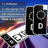 Schwarzer Aufkleber um das blaues EU-Feld auf dem Kennzeichen zu überkleben