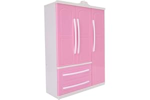 LIZEALUCKY Armadio per Bambole Mobili Armadio Abbigliamento Organizzatore Armadio per Bambole Armadio per casa delle Bambole Appendiabiti in plastica Rosa Accessori per mobili per casa delle Bambole