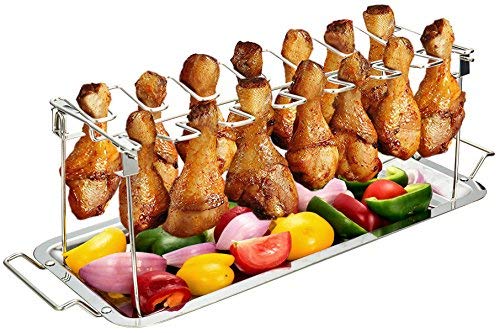 G.a HOMEFAVOR BBQ Hähnchenkeulenhalter aus Edelstahl für 14 Keulen – Grillzubehör für Perfekt