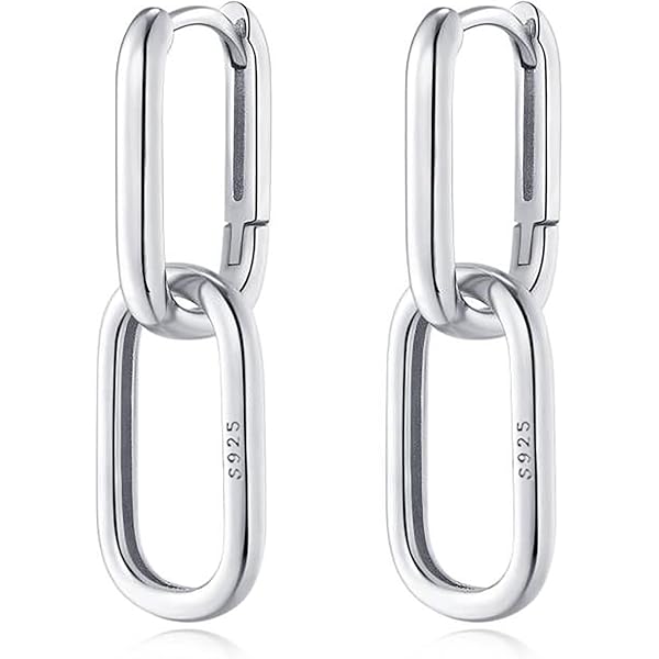 Produktbild von Unendlich U Damen Creolen - 925 Sterling Silber Viereck Ohrringe