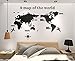 Produktbild DecoBay Wandsticker Acryl 3D Weltkarte Wandaufkleber Dekoration für Büro Wohnzimmer Sofa Hintergrund Wand (L, Schwarz)