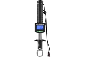 SEIWEI Báscula digital 3 en 1 con agarre de peces, soporte para peces con escala digital y cinta métrica, herramienta multifuncional para aparejos de pesca