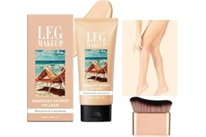 AYAYAMO Leg Makeup Waterproof and Brush Bundle- Full Coverage Concealer for Legs and Body,Tattoo Cover Up Makeup, Bruise and Scar Concealer, Lightweight, Sweat Proof, Non Transfer, Easy to Apply (#1)