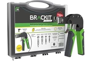 Brackit Plasterboard Fixing 88 Piece Wall Anchor Setting Tool Kit - in Carry Case with Instructions – for Cavity, Drywall & and Wall Mounting Includes Wall Hooks
