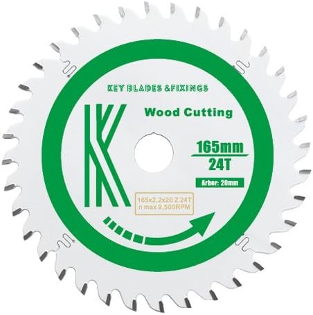 4101 Key Blades and Fixings 165mm x 20mm x 2.2mm 24 Tooth Circular/Track Saw Blade