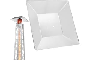 LESIMNKY Propane Heat Reflector Shield, 4-Sided Pyramid Patio Heater Heat Shield, Square Aluminum Heat Reflector Shield Replacement Top Parts for Outdoor Heaters (3 Pre-Drilled Holes)