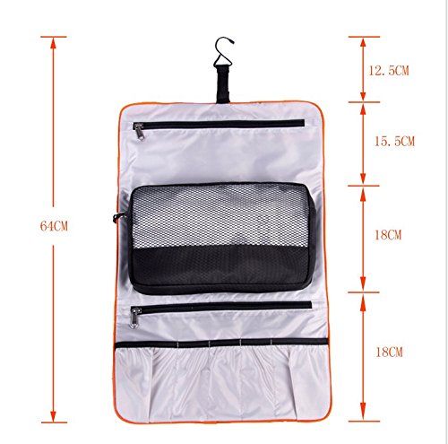 ARINO Waschbeutel Kosmetiktasche Kulturbeutel Kulturtasche Toiletbag Travel Kosmetik Organizer mit Haken zum Aufhängen Mode Reise Zubehöre Türkis (Blau) - 7
