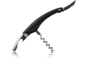 Qpractiko - Tire-Bouchon Acier Inoxydable POP | Ouverture Facile et Élégante | Léger et Portable | Idéal Cadeau Amateur Vin, Noir, Acier Inoxydable Acrylonitrile butadiène styrène