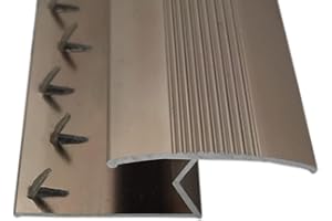 Grandismo® Z Edge Trim Standard 3ft / 0.9metres / 90cm / 90mm Length Screw-Down Threshold Strip for Carpet to Laminate/Wood/Tiled Flooring (Bronze)