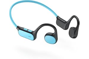 iClever Bezprzewodowe słuchawki dla dzieci, 74/85 dBA, bezpieczna głośność, Bluetooth 5.4, czysty dźwięk, zginanie 360°, ultralekkie, wygodne, przewodnictwo powietrza, otwarte słuchawki dla dzieci, do