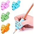 Syga Two-Finger Silicone Pencil Grips for Kids Handwriting Pencil Holder for Children Preschoolers Writing Training Grip - 3 Pcs