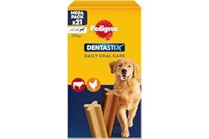 Pedigree Dentastix Fresh 84 Snack per la Igiene Orale (Cane Grande >25 kg) 810 g 21 Pezzi - 4 Confezioni da 21 Pezzi (84 Pezzi totali)