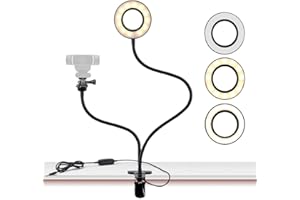 AYIZON Soporte de luz para cámara Web Live Stream, Anillo Selfie con Soporte para cámara Web para Logitech C925e, C922x, C930e, C922,C930, C920, C615, Brio 4K